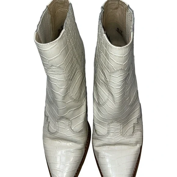 Sam Edelman Women's Ankle Booties Size 10M "Winona" White Leather Slip On - Picture 5 of 11